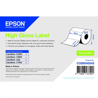Epson magasfényű inkjet 76mm x 51mm 610 címke /tekercs