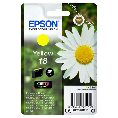 Epson T1804 Tintapatron Yellow 3,3ml No.18