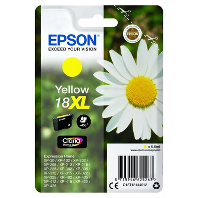 Epson T1814 Tintapatron Yellow 6,6ml No.18XL