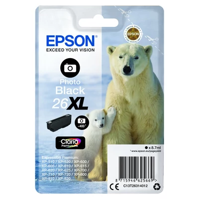 Epson T2631 Tintapatron Photo Black 8,7ml No.26XL