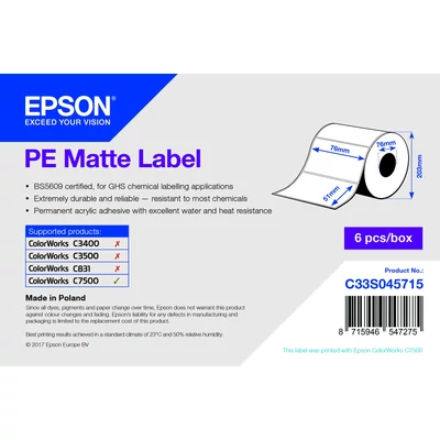 Epson fehér matt inkjet 76mm x 51mm 2310 címke/tekercs