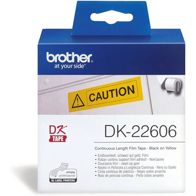 Brother DK-22606 62 mm x 15,24 m öntapadós sárga filmszalag tekercsben