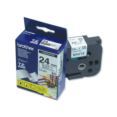 Brother TZe251CIV 24 mm széles 8 m hosszú papíszalag 20 db-os dobozban