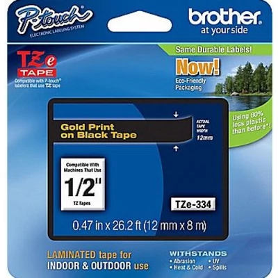 Brother TZe-334 12 mm széles 8 m hosszú szalagkazetta
